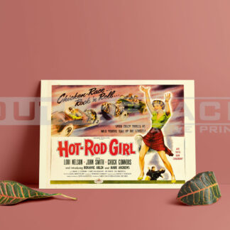 Εκτύπωση σε καμβά αφίσα Hot Rod Girl